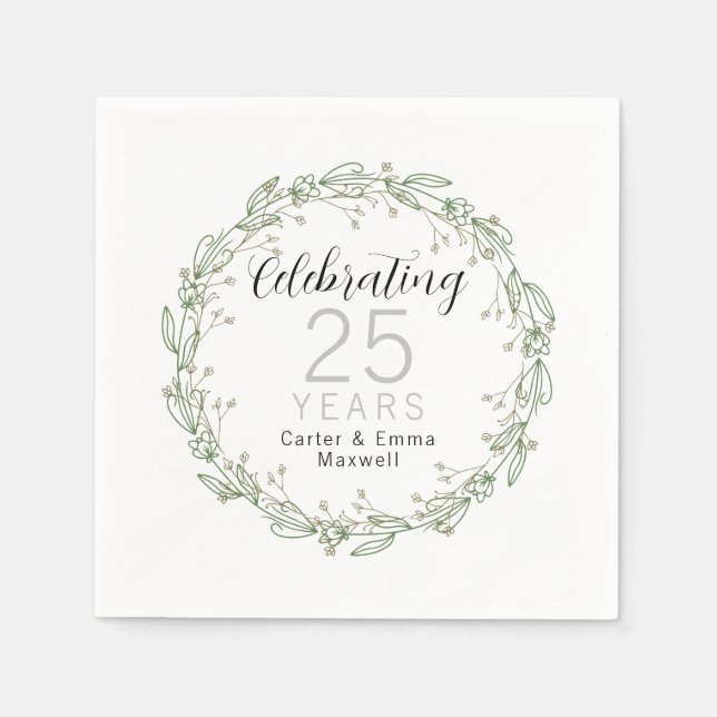 Serviettes en papier du 25e anniversaire (Devant)
