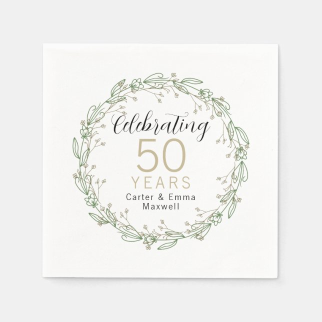 Serviettes en papier du 50e anniversaire (Devant)