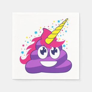 Serviettes En Papier Dunette pourpre de licorne d'Emoji