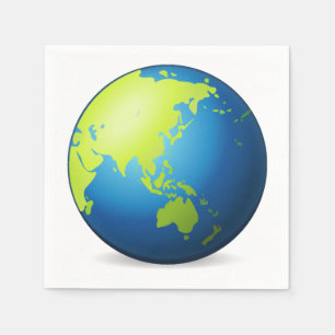 Serviettes En Papier Earth Globe Asie - Emoji