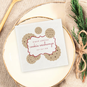 Serviettes En Papier Échange de cookies de vacances personnalisé