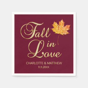 Serviettes En Papier Élégant automne automne automne dans l'amour Maria