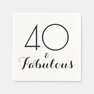 Serviettes En Papier Elégant Black 40 et fabuleux Naples Party