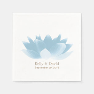 Serviettes En Papier Élégant Mariage à fleurs de Lotus Bleu