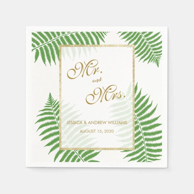 Serviettes En Papier Élégant Mariage élégant (Devant)