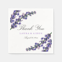 Serviettes En Papier Élégant Merci de lavande Mariage Napkin