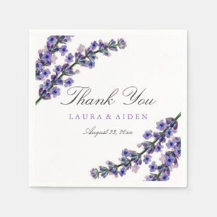 Serviettes En Papier Élégant Merci de lavande Mariage Napkin