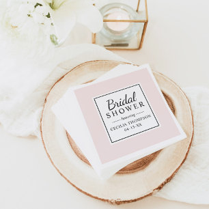 Serviettes En Papier Elégante et moderne Fête des mariées Mariage rose 