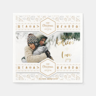 Serviettes En Papier Élégante photo d'amour de Noël