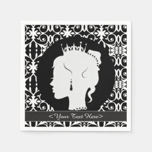 Serviettes En Papier Élégante Princesse personnalisée Silhouette servie