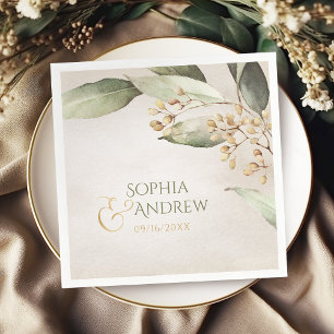Serviettes En Papier Elégante verdure botanique vintage mariage rustiqu