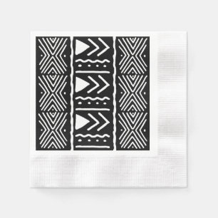 Serviettes en papier élégantes à motif bogolan noi