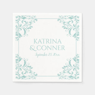 Serviettes En Papier Élégantes serviettes Nadine (Turquoise clair) 2