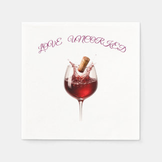 Serviettes en papier élégantes Splash de vin Love