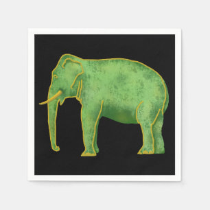 Serviettes En Papier Éléphant antique d'or et de jade