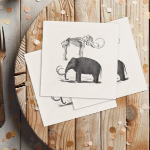 Serviettes En Papier Éléphant préhistorique et squelette de mammouth