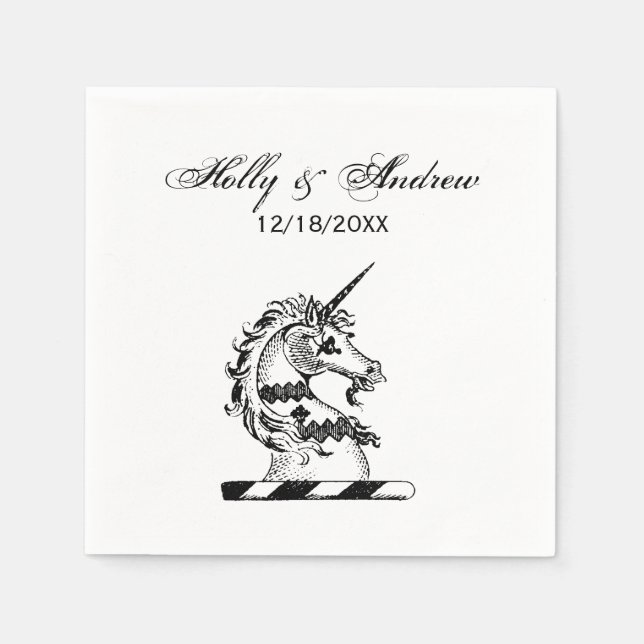 Serviettes En Papier Emblème de tête de l'licorne héraldique (Devant)