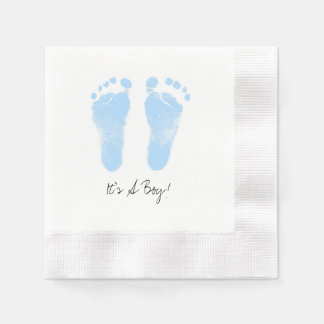 Serviettes En Papier Empreintes de bébé noir et blanc