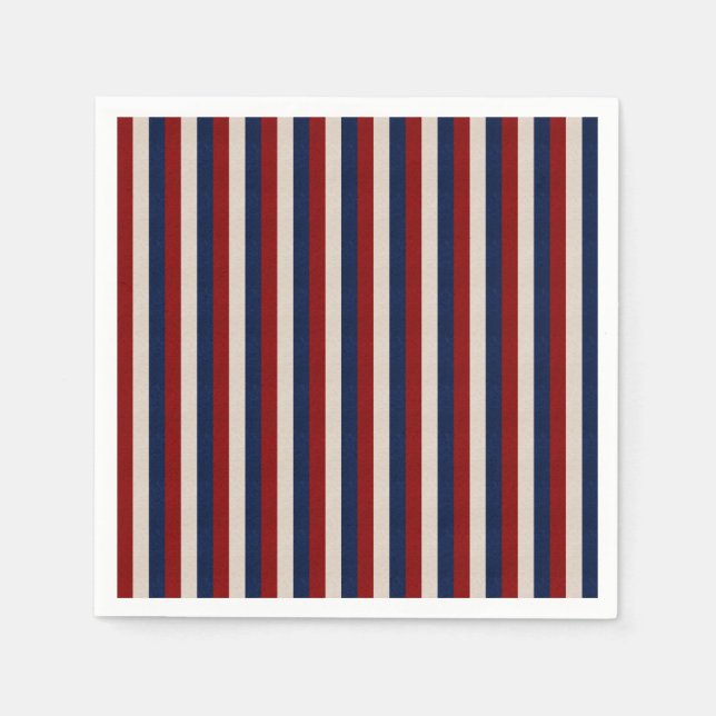 SERVIETTES EN PAPIER EN CUIR REGARDEZ LES STRIPES PATRIOTIQUES-PAPIERS  (Devant)