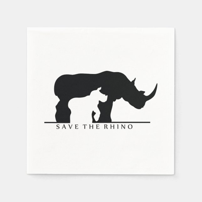 Serviettes En Papier Enregistrer le Rhino (Devant)