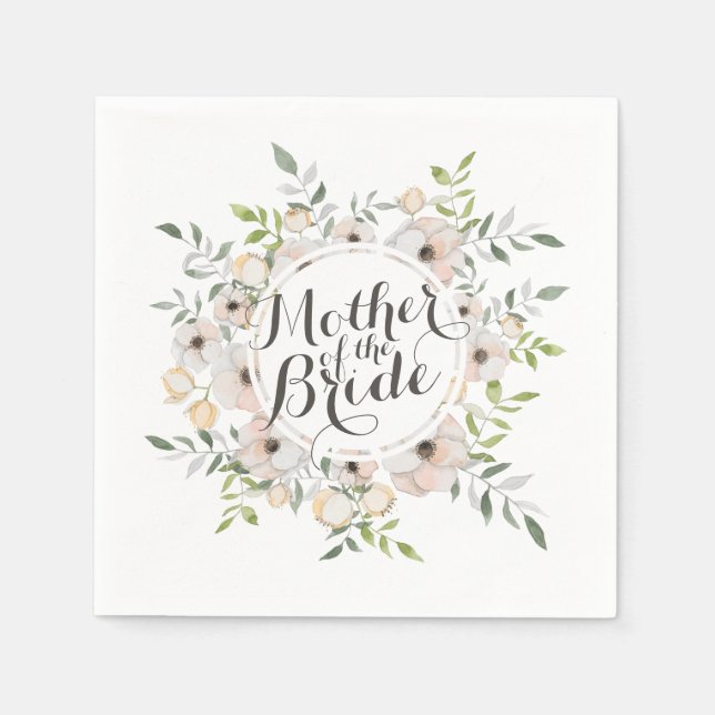 Serviettes En Papier Esquisse d'aquarelle mère de la mariée | Napkin (Devant)