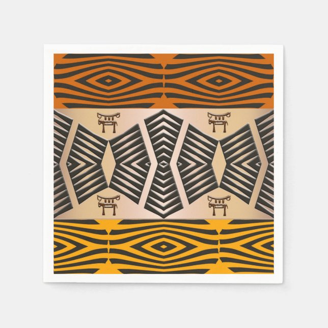 Serviettes En Papier ethnic african tribal patall (Devant)