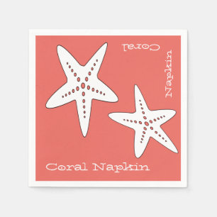 Serviettes En Papier Étoile de mer corail papier serviette funky et mig