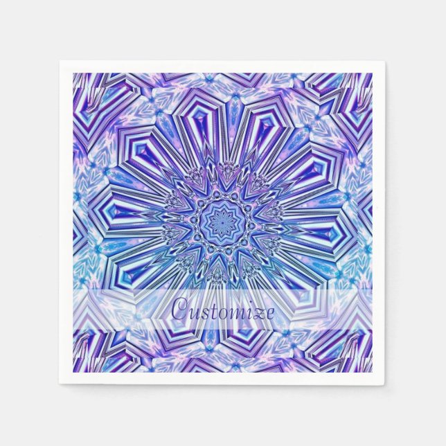 Serviettes En Papier Étoile glacée Kaleidoscope Motif Napkins 2 (Devant)