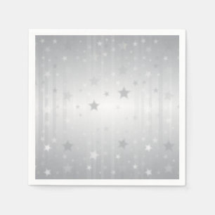 Serviettes En Papier Étoiles d'Argent Brillantes