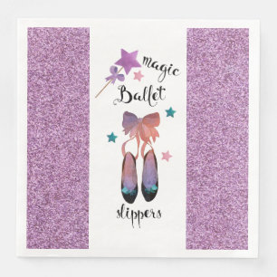 Serviettes En Papier Étoiles et arcs et pantoufles magiques de ballet
