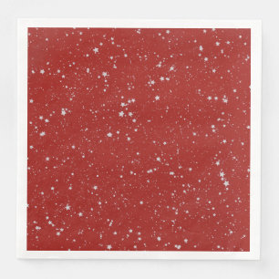 Serviettes En Papier Étoiles Parties scintillant - Rouge argenté