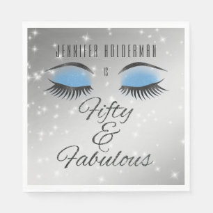 Serviettes en papier Fabulous 50 Black Blue Glam E