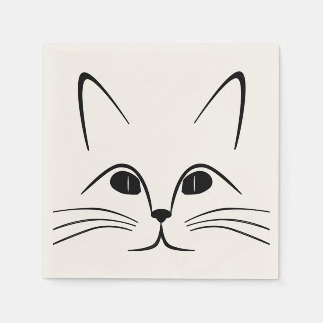 SERVIETTES EN PAPIER FACE CAT (Devant)