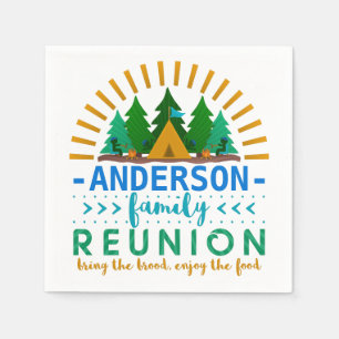 Serviettes En Papier Famille Réunion Funny Camping Party   Nom personna
