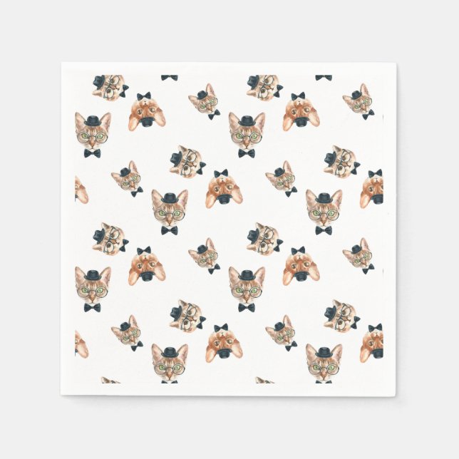 Serviettes En Papier Fantastique Chats I (Devant)