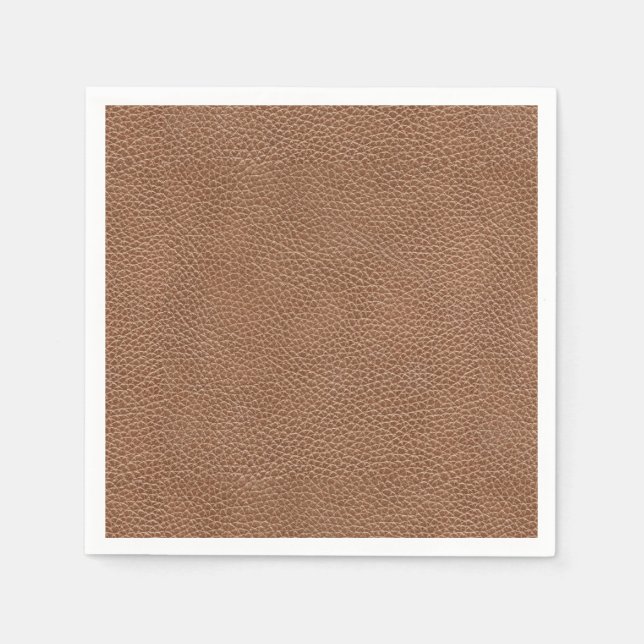 Serviettes En Papier Faux leather natural brown (Devant)
