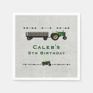 Serviettes En Papier Faveur de fête d'anniversaire de tracteur de basse