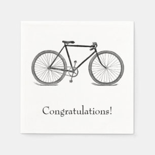 Serviettes En Papier Félicitations vintages de bicyclette