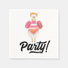 Serviettes En Papier Fête ! Aquarelle Llama