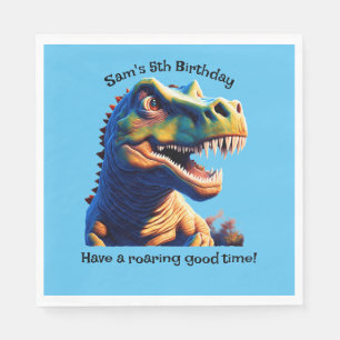 Serviettes en papier fête d'anniversaire. Dinosaur
