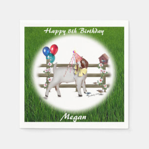 Serviettes En Papier Fête d'anniversaire personnalisée de la chèvre 
