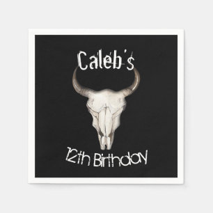 Serviettes En Papier Fête d'anniversaire rustique boho bohémienne vache