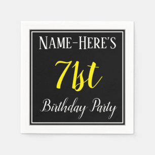Serviettes En Papier Fête d'anniversaire simple, 71e anniversaire avec