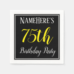 Serviettes En Papier Fête d'anniversaire simple et soixante-quinzième