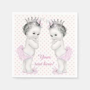 Serviettes En Papier Fête de naissance de jumelles filles
