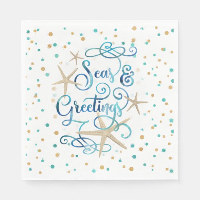 Serviettes En Papier Fête des "Bonnes Fêtes" tropicales (Devant)