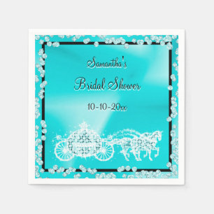 Serviettes En Papier Fête des mariées turquoise Princess Coach & Hors