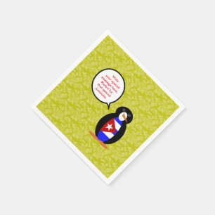 Serviettes En Papier Fête du drapeau cubain Mme Pingouin parlant