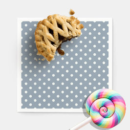 Serviettes en papier fêtes à pois bleu poussiéreux