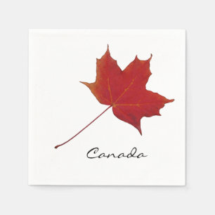 Serviettes En Papier feuille d'érable rouge canadienne